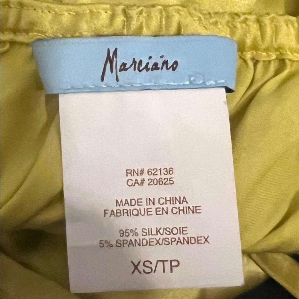 Marciano Light Yellow Silk Blend Slip Mini Dress - Picture 5 of 5